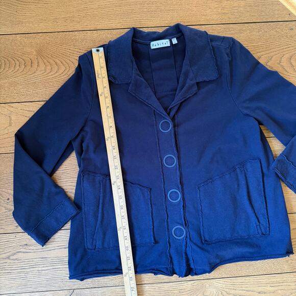 Habitat Clothes to Live In Women Sweatshirt Jacket S Snap Cotton Lagenlook Swing - Picture 5 of 9